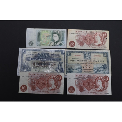 563 - A COLLECTION OF BANKNOTES TO INCLUDE GEORGE V UNITED KINGDOM NOTES AND OTHERS. A collection of bankn... 