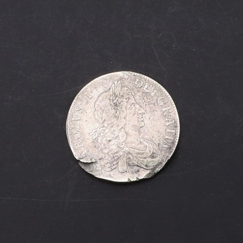 572 - A CHARLES II CROWN, 1665. A Charles II Crown, laureate and draped bust r. reverse with cruciform shi... 