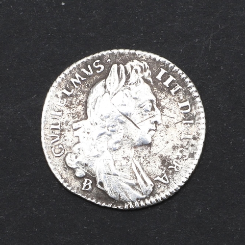 574 - A WILLIAM III SIXPENCE, BRISTOL 1690. A William III sixpence, first draped bust r. with B over E bel... 