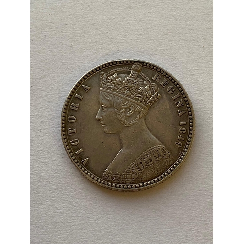 594 - A QUEEN VICTORIA GODLESS FLORIN, 1849. A 'Godless' Florin, Crowned gothic type bust, l, ww. behind b... 