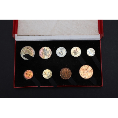 603 - A GEORGE VI 1950 SPECIMEN SET IN CASE OF ISSUE. A George VI nine coin 'Mid Century proof set Halfcro... 