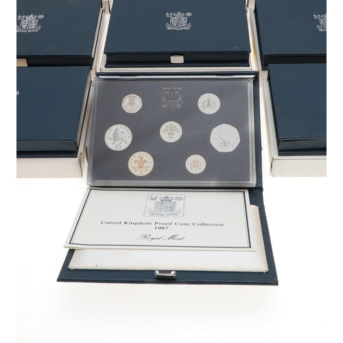 729 - A COLLECTION OF ROYAL MINT PROOF COIN COLLECTIONS 1983 AND LATER. A collection of Royal Mint Proof a... 