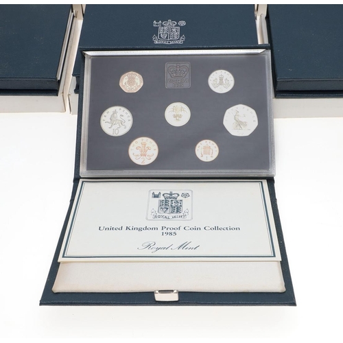 729 - A COLLECTION OF ROYAL MINT PROOF COIN COLLECTIONS 1983 AND LATER. A collection of Royal Mint Proof a... 