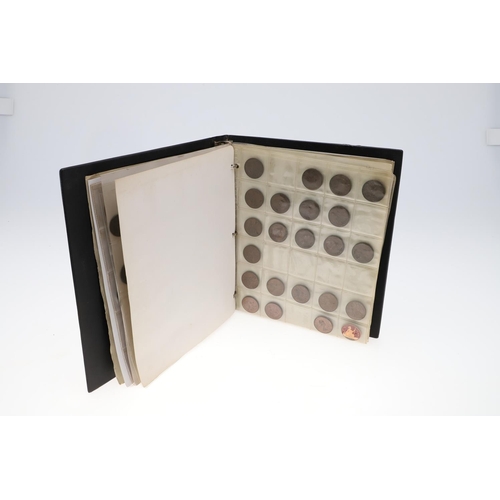 731 - AN ALBUM OF PREDECIMAL COPPER, GEORGE III AND LATER. Halfpennies, George II and later to include Que... 