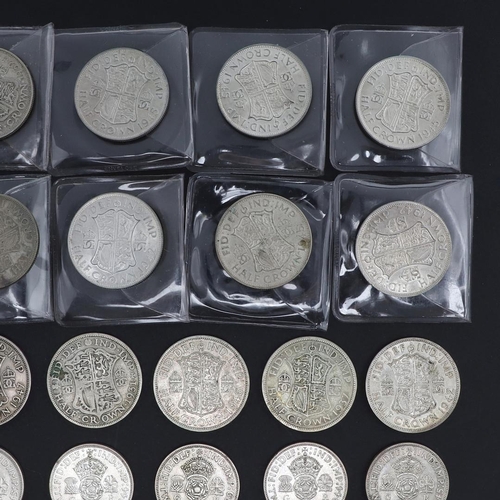 732 - A COLLECTION OF SILVER AND PART SILVR HALFCROWNS AND FLORINS. A collection of Halfcrowns and florins... 