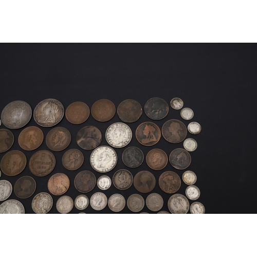 738 - A MIXED COLLECTION OF VICTORIAN SILVER AND SIMILAR COINAGE. Queen Victoria Crowns for 1887 and 1900,... 