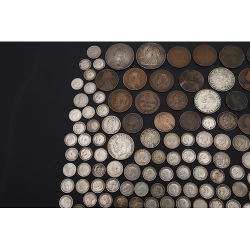 738 - A MIXED COLLECTION OF VICTORIAN SILVER AND SIMILAR COINAGE. Queen Victoria Crowns for 1887 and 1900,... 