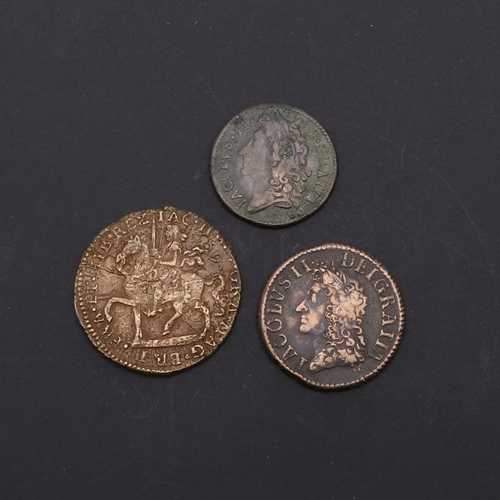 739 - IRISH GUN MONEY: CROWN, HALFCROWN AND SHILLING. Charles II, Ireland, Gun Money. Crown, Obverse with ... 