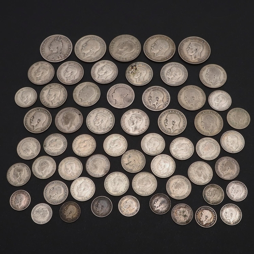 744 - A COLLECTION OF PRE-DECIMAL SILVER AND PART-SILVER COINAGE. Florins: 1887, 1929, 1933, 1940 (2), Shi... 