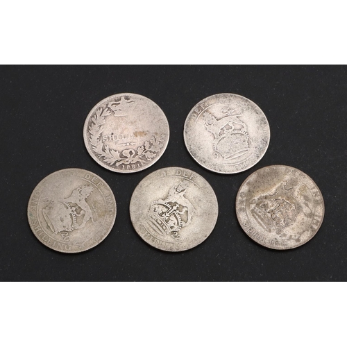 744 - A COLLECTION OF PRE-DECIMAL SILVER AND PART-SILVER COINAGE. Florins: 1887, 1929, 1933, 1940 (2), Shi... 