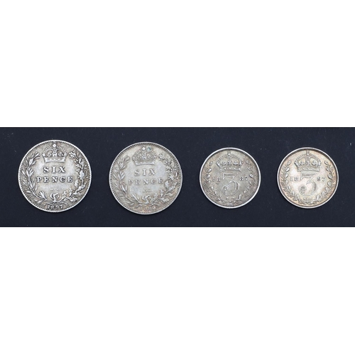 745 - A SMALL COLLECTION OF VICTORIAN SILVER COINAGE INCLUDING AN 1892 CROWN. Queen Victoria: Crown 1892, ... 