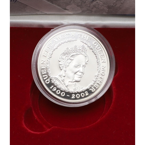 749 - A SILVER 2004 BATTLE OF BALAKLAVA Â£10.00 SILVER COIN AND QUEEN MOTHER SILVER Â£5.00 COIN. A Westmin... 