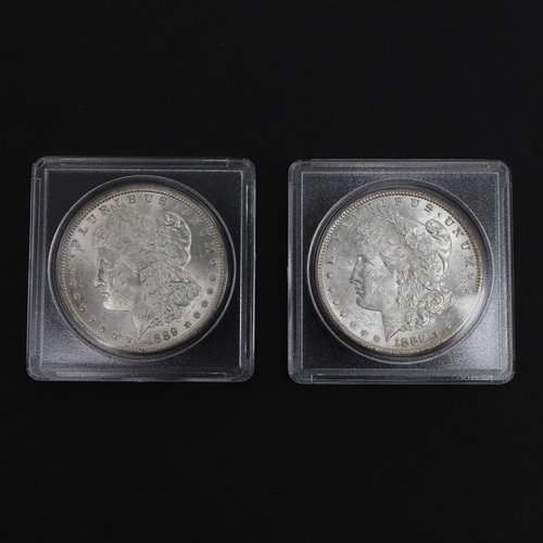 751 - TWO AMERICAN 1889 SILVER DOLLARS. Two 1899 'Morgan' silver Dollars   *Condition:  Nice examples in c... 