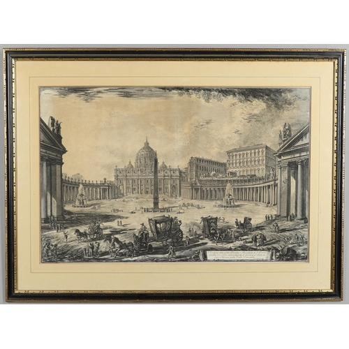 1 - GIOVANNI BATTISTA PIRANESI  (1720-1778). VEDUTA INTERNA DELLA BASILICA DI S. PIETRO IN VATICANO; VED... 