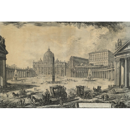 1 - GIOVANNI BATTISTA PIRANESI  (1720-1778). VEDUTA INTERNA DELLA BASILICA DI S. PIETRO IN VATICANO; VED... 