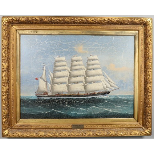 103 - LAI FONG (FL.C.1890-1910). His circle. THE BARQUE `ARRACAN` OF LIVERPOOL. Oil on canvas
63.5 x 87.5c... 