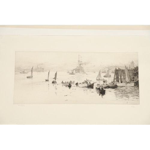 109 - WILLIAM LIONEL WYLLIE, RA (1851-1931). NORTH SHIELDS. Etching with drypoint, signed in pencil, bears... 