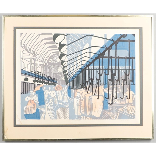 112 - EDWARD BAWDEN, CBE, RA (1903-1989). SMITHFIELD (from `SIX LONDON MARKETS`). (d) Colour lithograph, 1... 