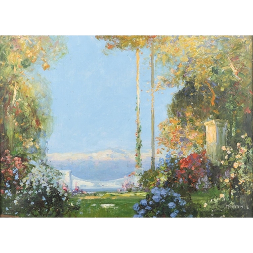 141 - TOM MOSTYN (1864-1930). THE GARDEN OF PEACE. Signed, also signed and inscribed with title and artist... 