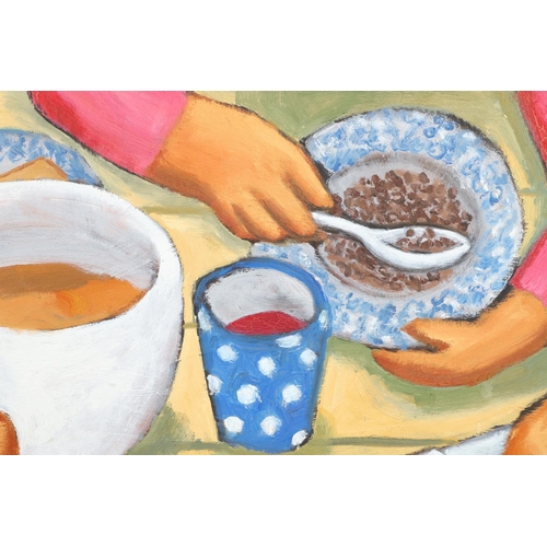 156 - ANITA KLEIN (AUSTRALIAN, B.1960). BREAKFAST. Signed with initials and dated 93, also inscribed with ... 