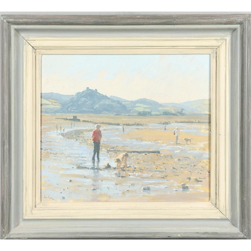 159 - IAN CRYER (B.1959). DIGGING IN THE SHALLOWS. (d) Signed, oil on fine canvas laid on panel
29.5 x 34c... 