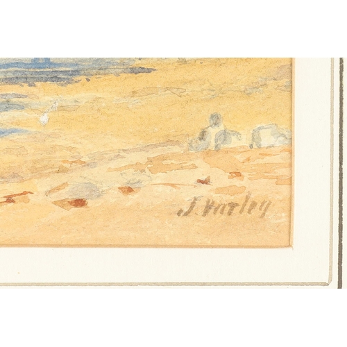 21 - JOHN VARLEY (1778-1842). LANDSCAPE SCENE WITH CATTLE AND SHEEP, WINDMILL BEYOND. Signed, watercolour... 