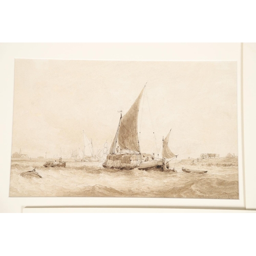 27 - A GROUP OF TWELVE MARINE WATERCOLOURS & DRAWINGS. To comprise examples by or attributed to Edward Du... 