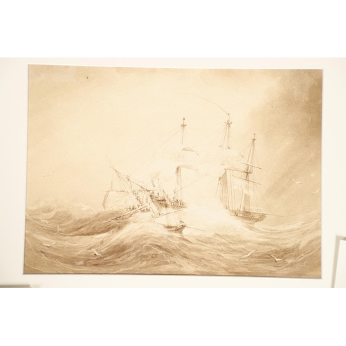 27 - A GROUP OF TWELVE MARINE WATERCOLOURS & DRAWINGS. To comprise examples by or attributed to Edward Du... 