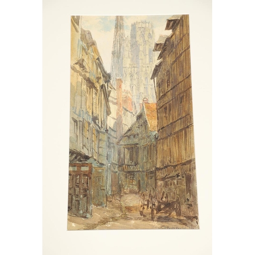 28 - A GROUP OF TEN ARCHITECTURAL WATERCOLOURS & DRAWINGS. To comprise examples by or attributed to Miss ... 