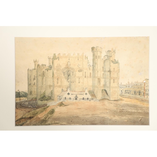 28 - A GROUP OF TEN ARCHITECTURAL WATERCOLOURS & DRAWINGS. To comprise examples by or attributed to Miss ... 