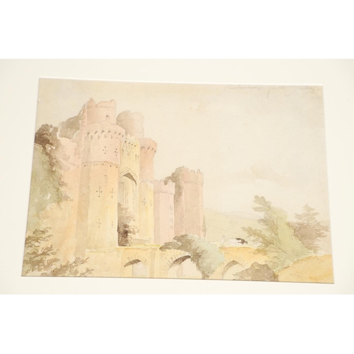 28 - A GROUP OF TEN ARCHITECTURAL WATERCOLOURS & DRAWINGS. To comprise examples by or attributed to Miss ... 