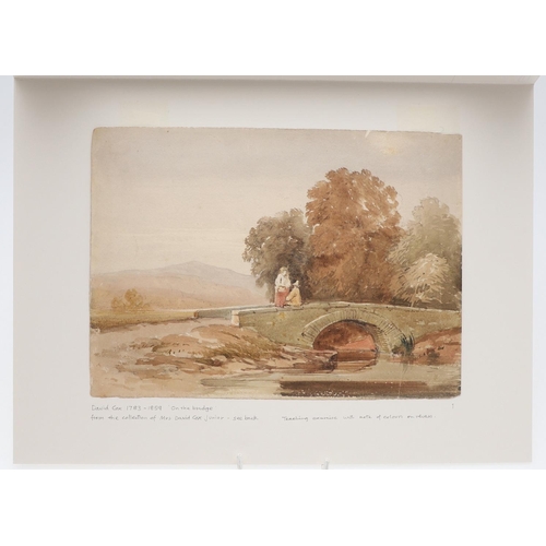 30 - DAVID COX, OWS (1783-1859). MAN WITH LIVESTOCK, BETTWS-Y-COED. Bears inscription `Bettws`, watercolo... 