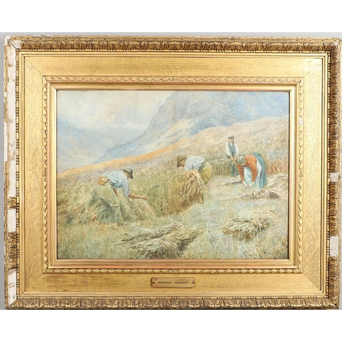 34 - ERNEST PILE BUCKNALL (1861-1935). MOUNTAIN HARVEST. Signed, watercolour and pencil
40 x 55cm.  *Cond... 