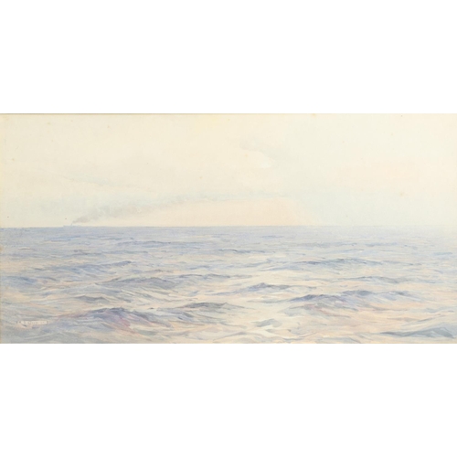 39 - ALMA CLAUDE BURLTON CULL (1880-1931). STEAMSHIP ON THE HORIZON. Signed and dated 07, watercolour
22 ... 