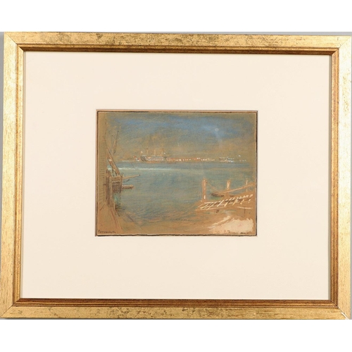 42 - ALBERT GOODWIN, RWS (1845-1932). PORTSMOUTH. Signed and inscribed with title, watercolour, pencil an... 