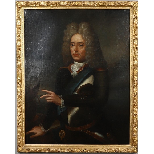 53 - JEAN FRANCOIS DE TROY (1679-1752). Follower of. PORTRAIT OF A NOBLEMAN. Half length, wearing a long ... 