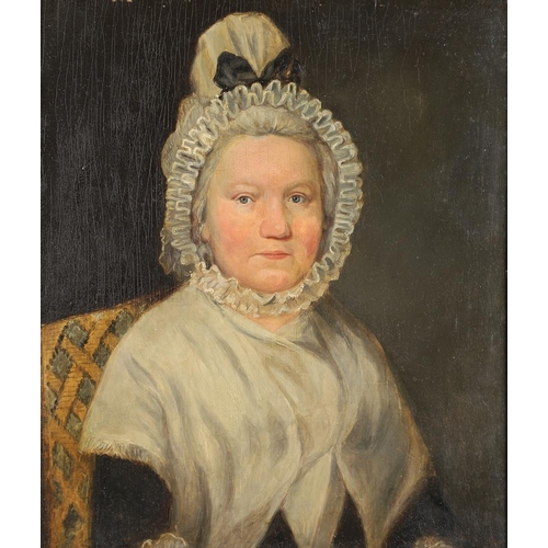 69 - ENGLISH SCHOOL, CIRCA 1800. PORTRAIT OF ELIZA POOLE (b.1734); AND OF HER SON, THE REVEREND JOHN POOL... 