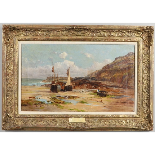 84 - CHARLES BROOKE BRANWHITE (1851-1929). IN PORTELET BAY, JERSEY. Signed and dated 1884, also signed an... 