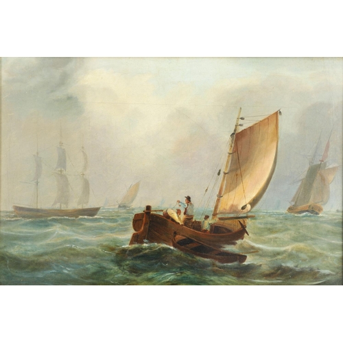 86 - CLARKSON FREDERICK STANFIELD, RA (1793-1867). Follower of. A FISHING BOAT AND OTHER VESSELS AT SEA. ... 