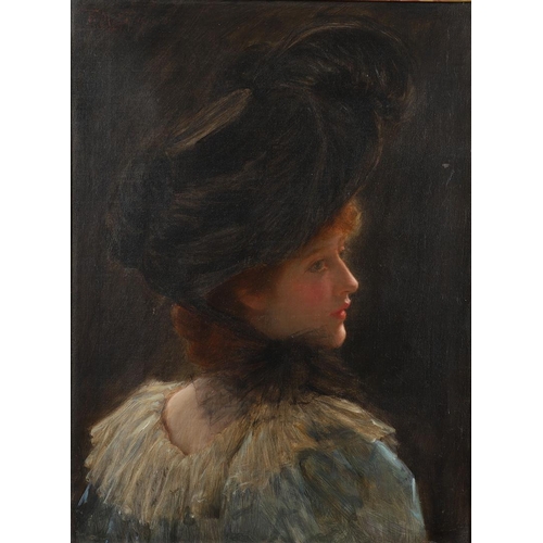 93 - FRANK MARKHAM SKIPWORTH (1854-1929). A CASUAL GLANCE. Signed with initials and dated 1900 upper left... 