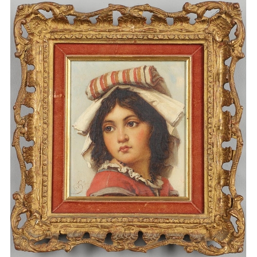 98 - *** CRETY (FL.C.1880-1920). PEASANT BOY; PEASANT GIRL. A pair, both signed, oil on canvas
Each 17.25... 