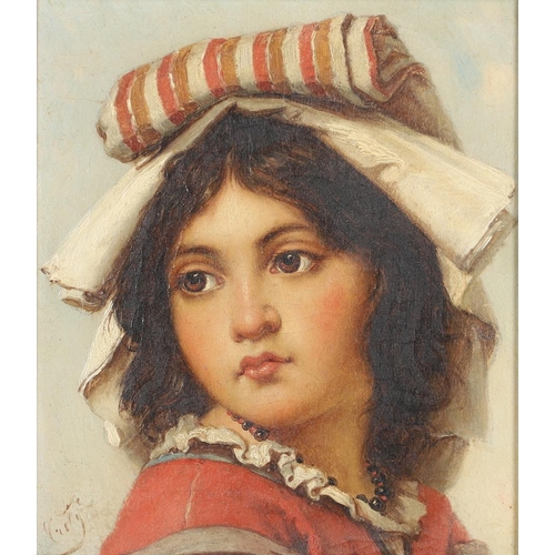 98 - *** CRETY (FL.C.1880-1920). PEASANT BOY; PEASANT GIRL. A pair, both signed, oil on canvas
Each 17.25... 