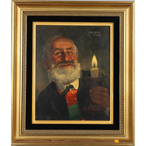 99 - FRITZ MULLER (1913-1972). A GOOD READ; MAN WITH A CANDLE. (d) A pair, both signed and inscribed `Mun... 