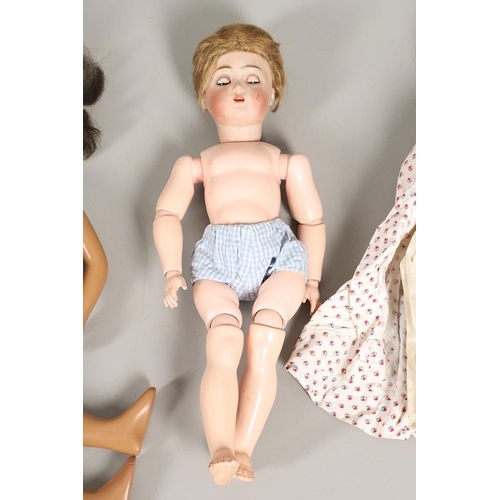 525 - SIMON & HALBIG BISQUE HEAD DOLL, SASHA DOLL & OTHER DOLLS. A mixed lot including a Simon & Halbig bi... 