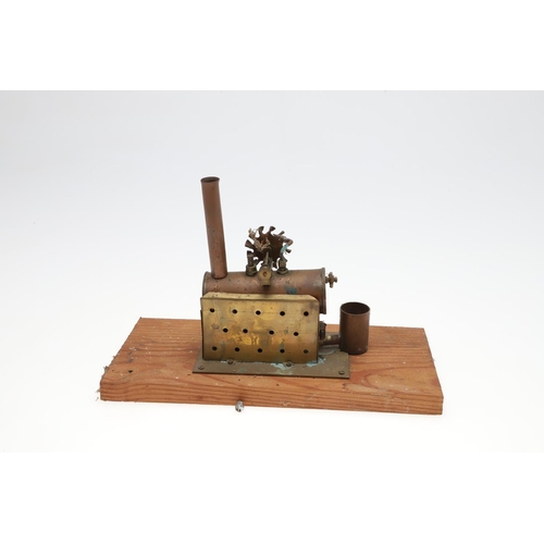 535 - MODEL STEAM ENGINES & MAMOD STEPHENSON'S ROCKET. Including a brass and copper model engine on a wood... 