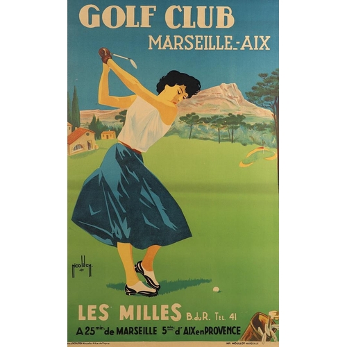 536 - VINTAGE FRENCH GOLF POSTERS - MARSEILLE & ANOTHER. Including a vintage poster of 'Golf Club Marseill... 