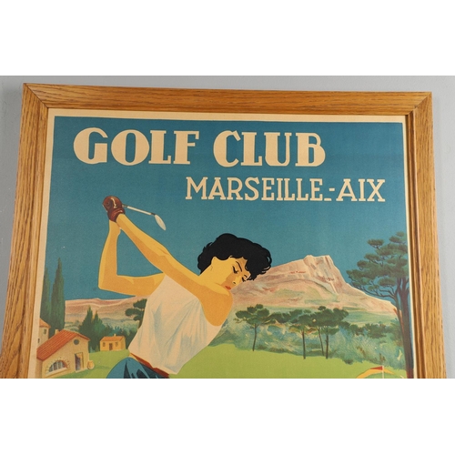 536 - VINTAGE FRENCH GOLF POSTERS - MARSEILLE & ANOTHER. Including a vintage poster of 'Golf Club Marseill... 