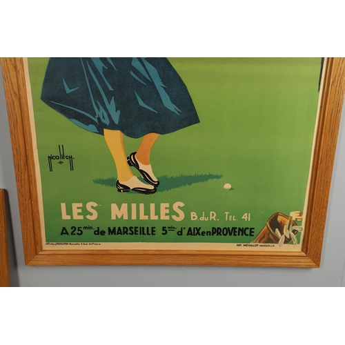 536 - VINTAGE FRENCH GOLF POSTERS - MARSEILLE & ANOTHER. Including a vintage poster of 'Golf Club Marseill... 