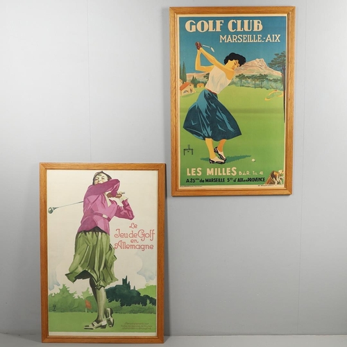 536 - VINTAGE FRENCH GOLF POSTERS - MARSEILLE & ANOTHER. Including a vintage poster of 'Golf Club Marseill... 