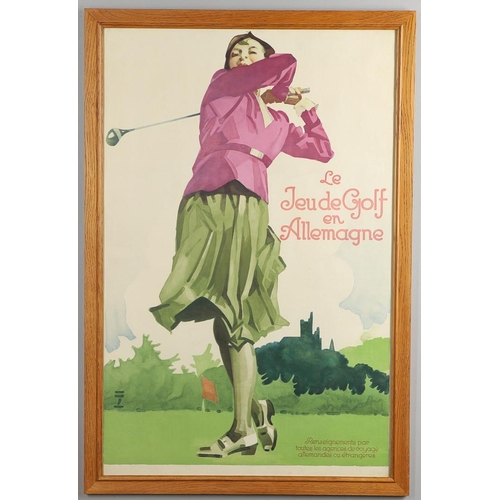 536 - VINTAGE FRENCH GOLF POSTERS - MARSEILLE & ANOTHER. Including a vintage poster of 'Golf Club Marseill... 